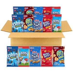 OREO Mini Cookies, CHIPS AHOY Mini Cookies, Nutter Butter Bites, RITZ Bits Cheese Crackers & Teddy Grahams Cinnamon Variety Pack, 15 Big Bags